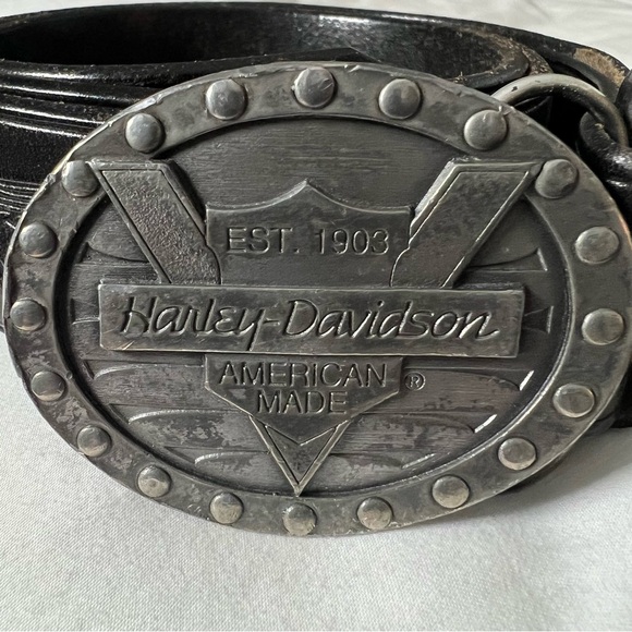 Vintage Harley Davidson leather belt sz L - Picture 2 of 6